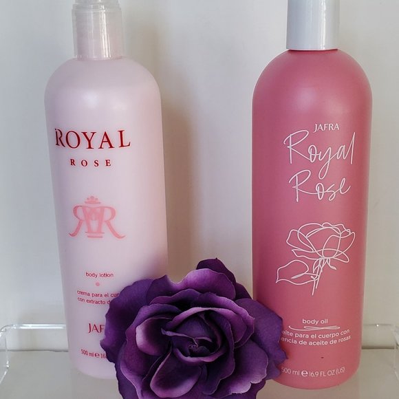 JAFRA Bath & Body 2 Pack Jafra Royal Rose Lotion Oil Bonus Size